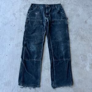 Carhartt faded black double knee work wear carpenter pants